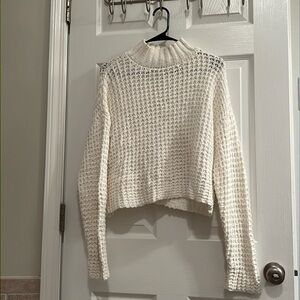 Cream collared cable knit sweater